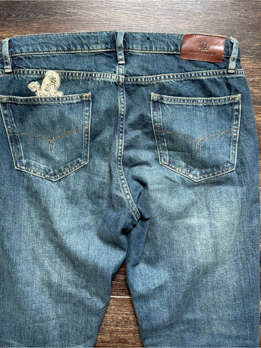Lauren Ralph Lauren Womens Lace Patchwork Relaxed Tapered Jeans in Indigo Sz 6 - Picture 6 of 11